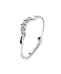 Curve CZ Silver Ring NSR-3364